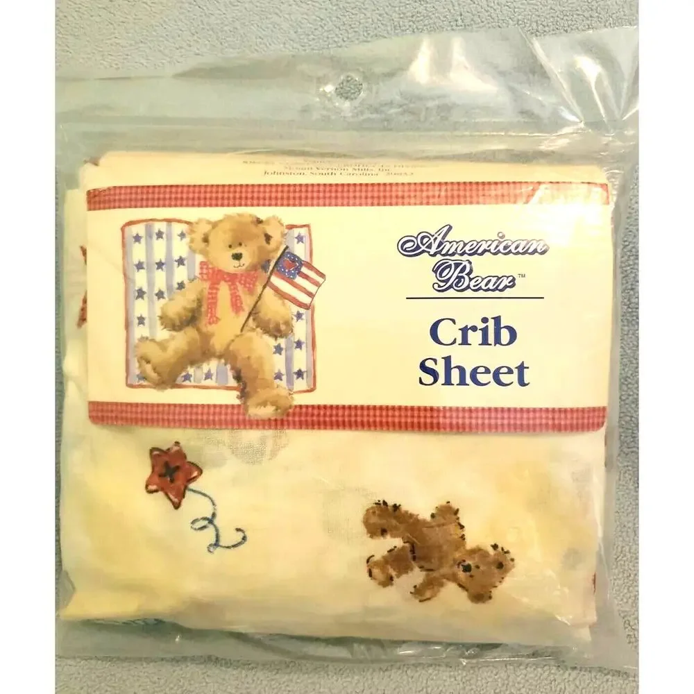 NEW Vintage RIEGEL American Bear Fitted Crib BABY Sheet Cotton blend